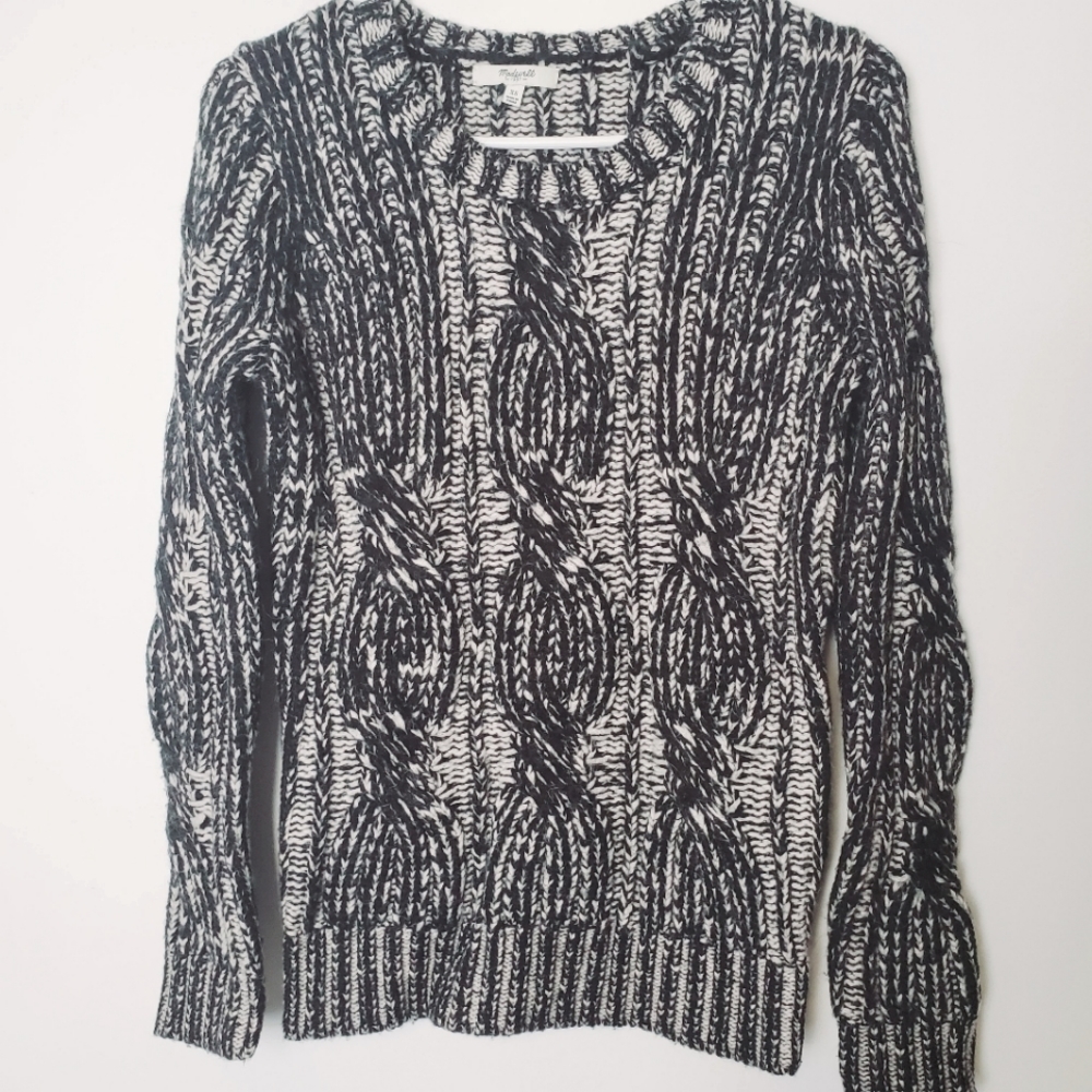 Madewell Cable Knit Wool Blend Sweater